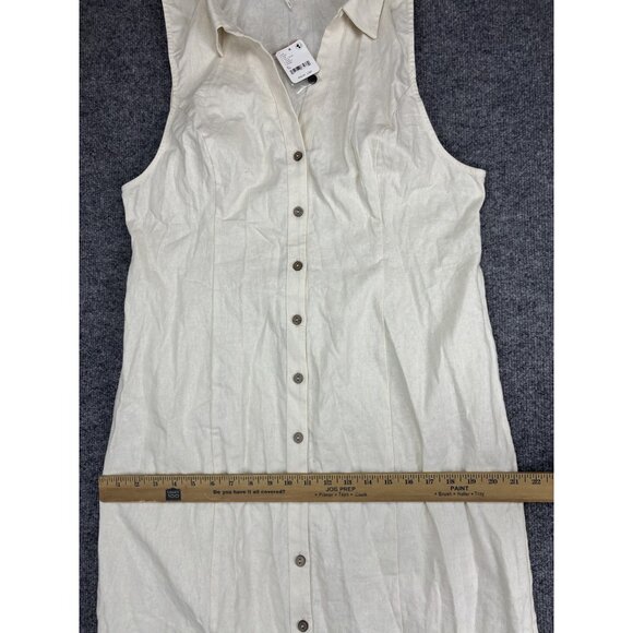 Free People Shirt Dress Womens XL Nilla Cream Sleeveless Button Front Maxi - Picture 5 of 9